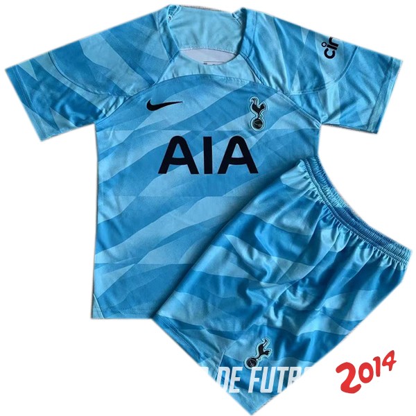 Camiseta Del Conjunto Completo Tottenham Hotspur Ninos Portero Azul 2023/2024