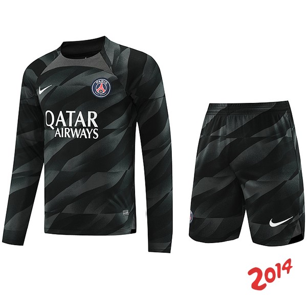 Tailandia Camiseta Del Conjunto Completo Hombre Paris Saint Germain Portero Manga Larga 2023/2024 Negro