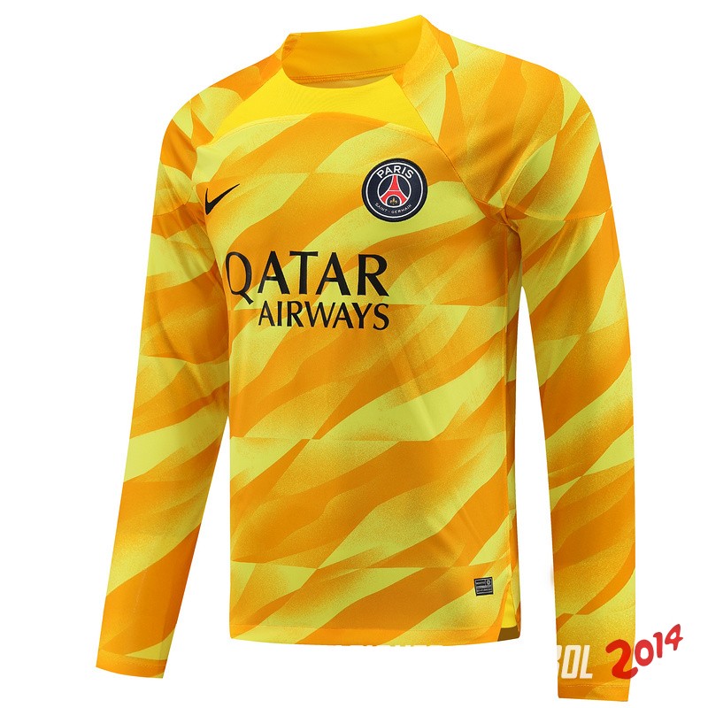 Tailandia Camiseta Del Paris Saint Germain Portero Manga Larga 2023/2024 Amarillo