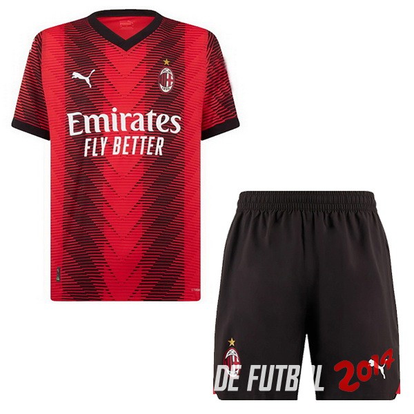 Camiseta Del AC Milan Nino Primera 2023/2024