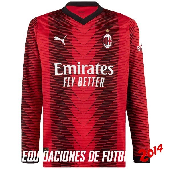 Tailandia Camiseta Del AC Milan Primera Manga Larga Jugadores 2023/2024