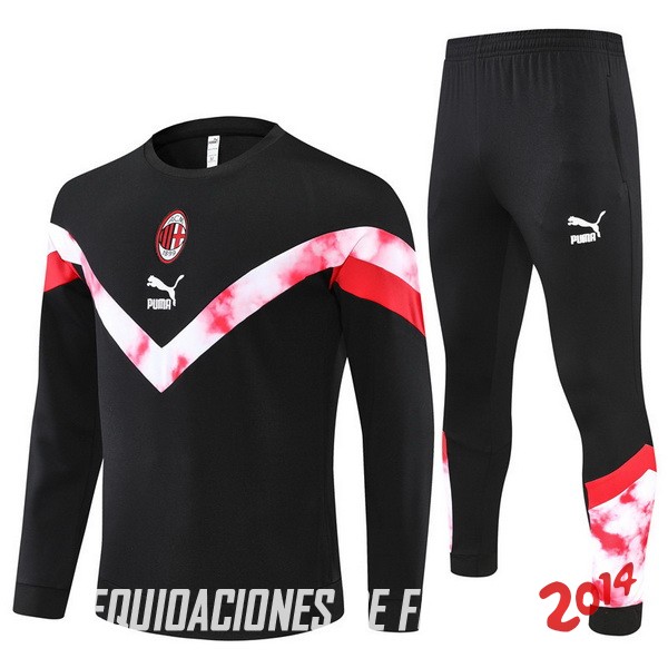 Chandal Conjunto Completo Ninos AC Milan Negro I Rojo 2022-2023