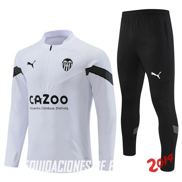 Chandal Del Conjunto Completo Valencia Ninos Blanco Negro 2022/2023