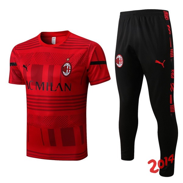 Entrenamiento Del Conjunto Completo AC Milan Nino Rojo I Negro 2022-2023