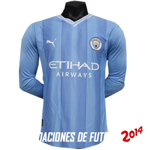 Tailandia Jugadores Camiseta Del Manchester City Manga Larga Primera 2023/2024