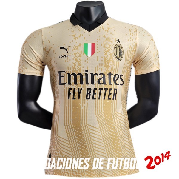 Tailandia Camiseta Del AC Milan Especial Jugadores 2023/2024 Amarillo