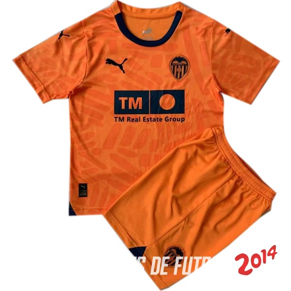 Camiseta Del Conjunto Completo Valencia Nino Tercera 2023/2024