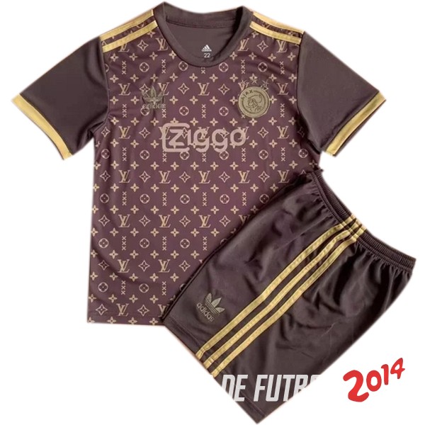 Camiseta Del Conjunto Completo Ajax Nino Concepto 2023/2024 Marron