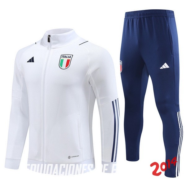 Chandal Del Conjunto Completo Italia Ninos Blanco Azul Marino 2023