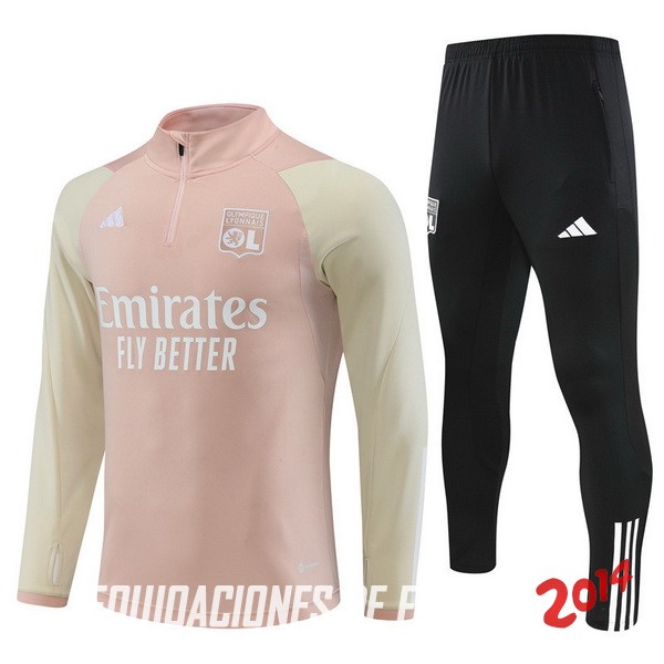 Chandal Del Conjunto Completo Lyon Ninos Rosa Negro 2023/2024