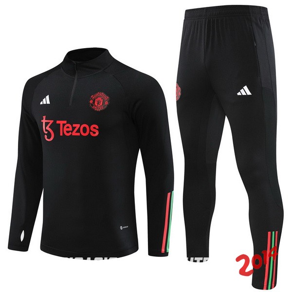 Chandal Del Conjunto Completo Manchester united Ninos Negro Rojo 2023/2024