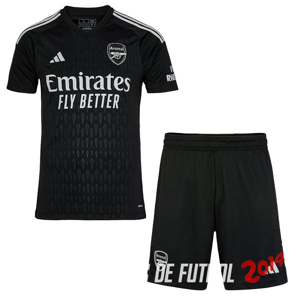 Camiseta Del Conjunto Completo Hombre Arsenal Portero Negro 2023/2024