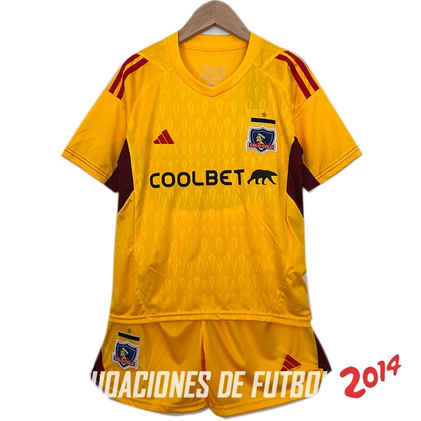 Camiseta Del Conjunto Completo Club Colo Colo Nino Portero Amarillo 2023/2024