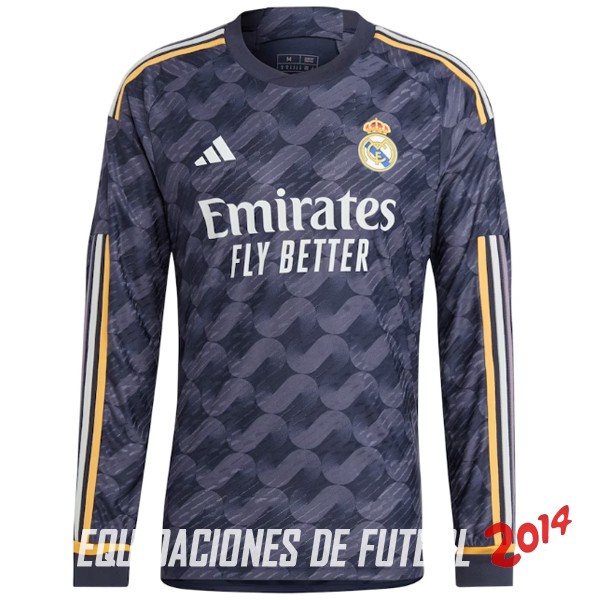 Tailandia Camiseta Del Real Madrid Segunda Manga Larga Jugadores 2023/2024