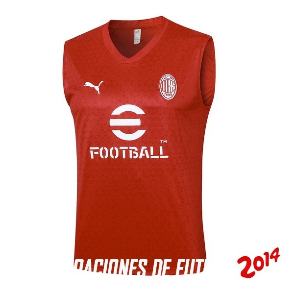 Entrenamiento Sin Mangas AC Milan 2023/2024 Rojo Blanco