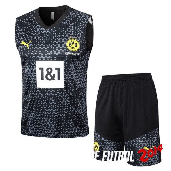 Entrenamiento Sin Mangas Conjunto Completo Borussia Dortmund 2023/2024 Negro Gris