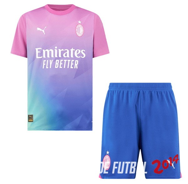 Camiseta Del Conjunto Completo Hombre AC Milan Tercera 2023/2024