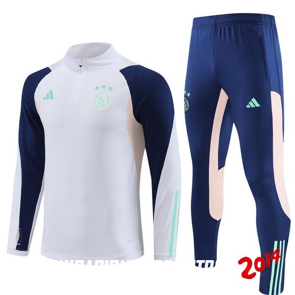 Chandal Ajax Blanco Azul Marino Rosa 2023-2024