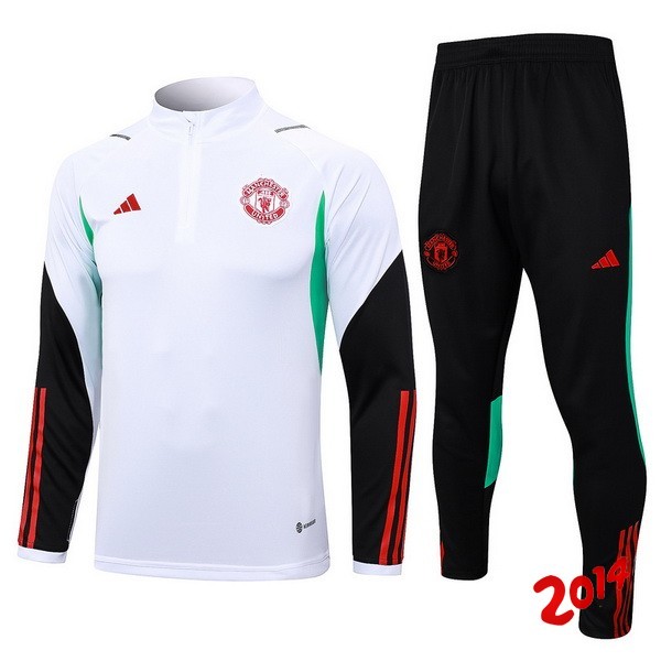 Chandal Manchester United Blanco Negro Verde 2023-2024