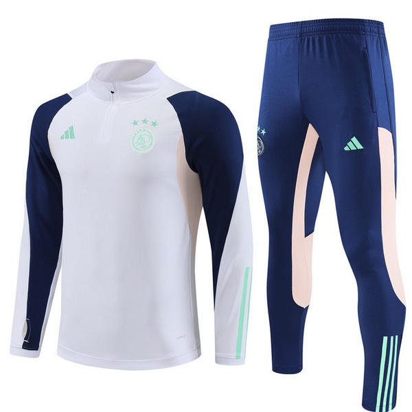 Chandal Conjunto Completo Entrenamiento Ninos Ajax Blanco Azul Marino Rosa 2023/2024