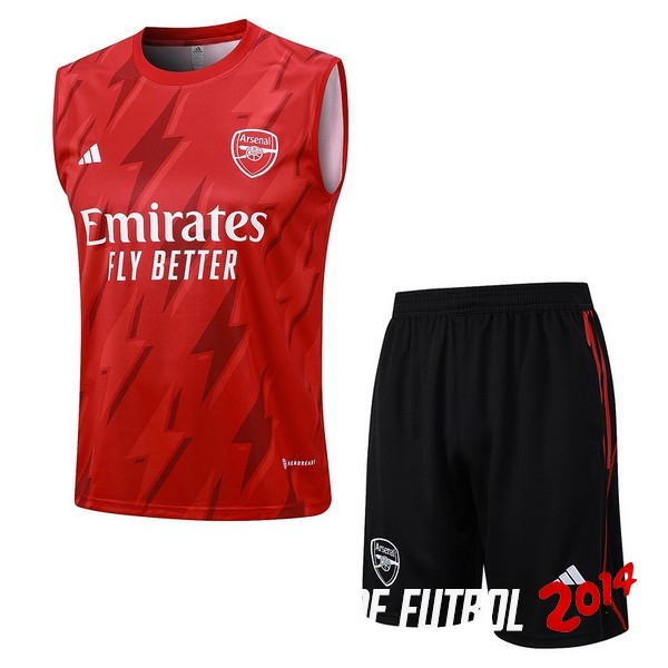 Entrenamiento Sin Mangas Conjunto Completo Arsenal 2023/2024 Rojo Blanco Negro