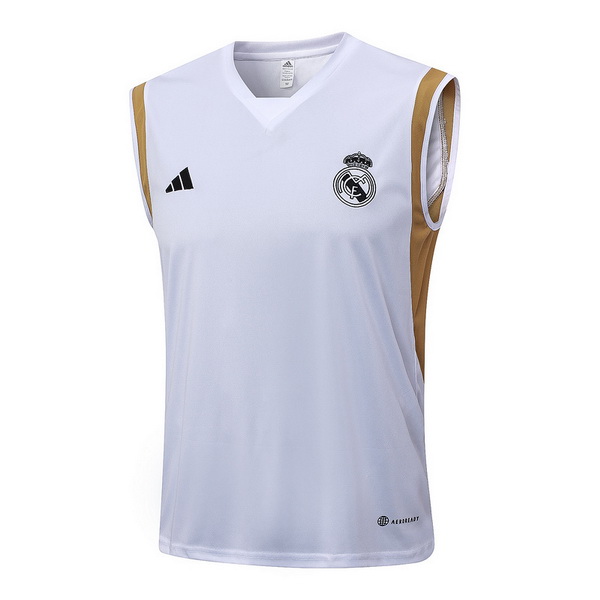 Entrenamientos Sin Mangas Real Madrid 2023/2024 Blanco I Amarillo