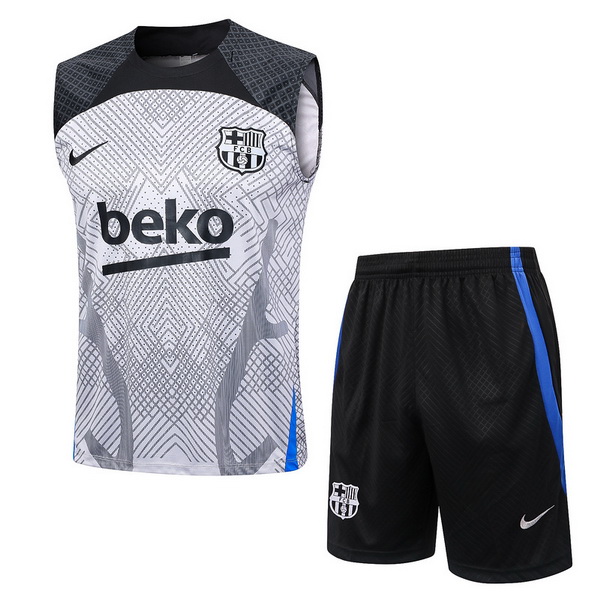 Entrenamiento SinMangas Conjunto Completo FC Barcelona 2023/2024 Gris Negro