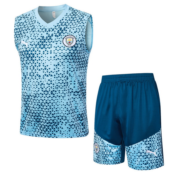 Entrenamiento Sin Mangas Conjunto Completo Manchester City 2023/2024 Azul