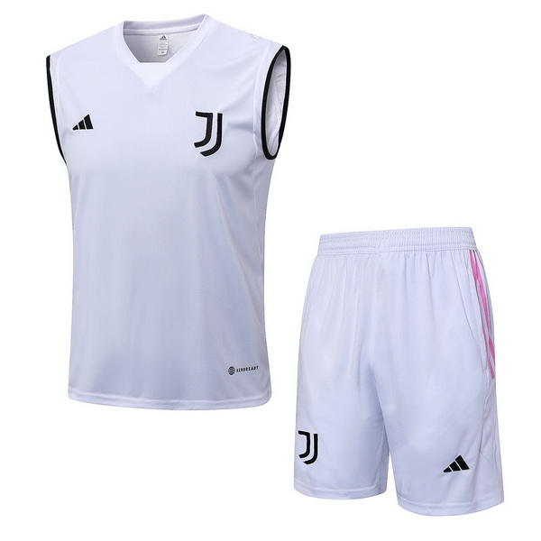 Entrenamiento Sin Mangas Conjunto Completo Juventus 2023/2024 Blanco Negro