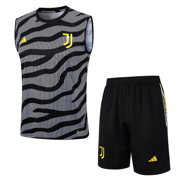 Entrenamiento Sin Mangas Conjunto Completo Juventus 2023/2024 Gris Negro Amarillo