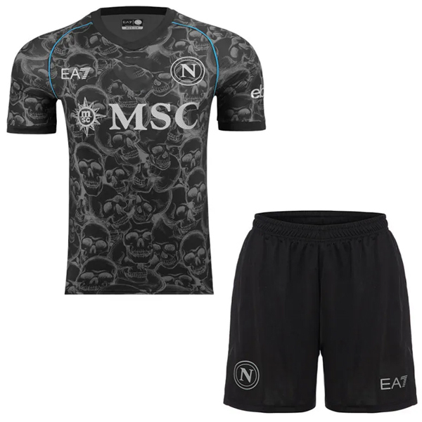 Camiseta Del Conjunto Completo SSC Napoli Especial Negro 2023/2024