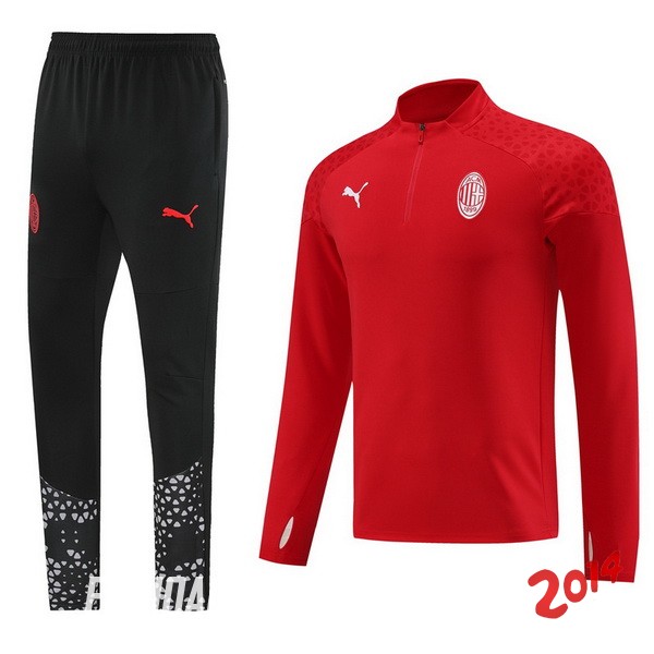 Chandal Del Conjunto Completo AC Milan Negro I Rojo 2023/2024