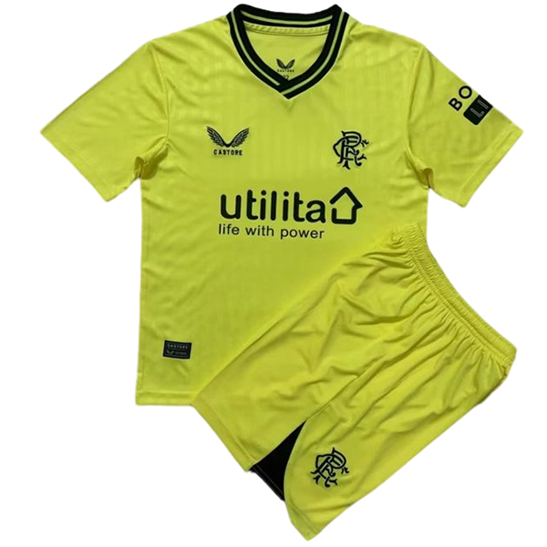 Camiseta Del Conjunto Completo Rangers Ninos Portero Tercera Amarillo 2023/2024