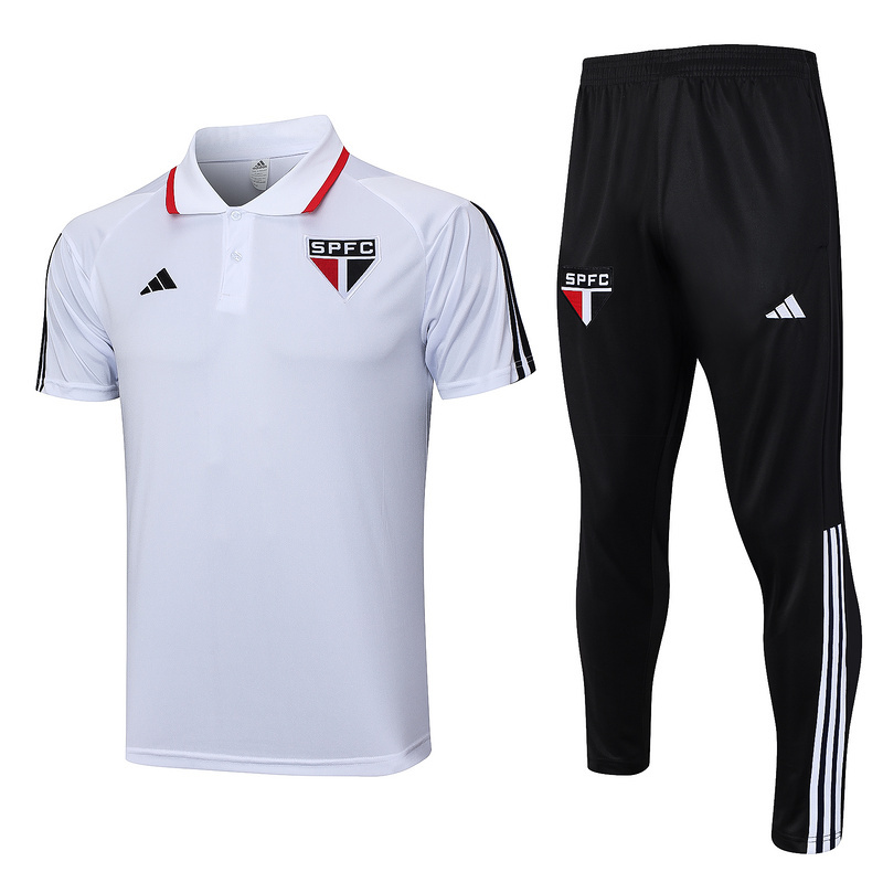 Polo Conjunto Completo São Paulo Blanco Negro 2023/2024