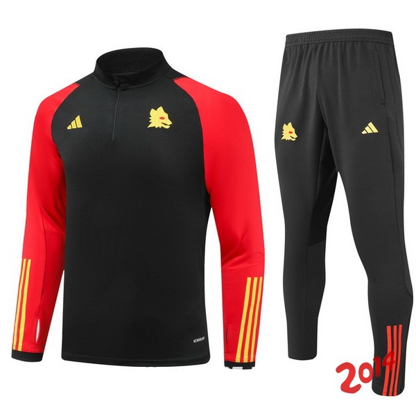 Chandal Del Conjunto Completo AS Roma Negro Rojo 2023/2024