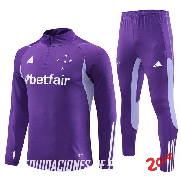 Chandal Del Conjunto Completo Cruzeiro EC Ninos Purpura 2023/2024