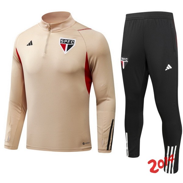 Chandal Del Conjunto Completo Sao Paulo Amarillo Negro Blanco 2023/2024