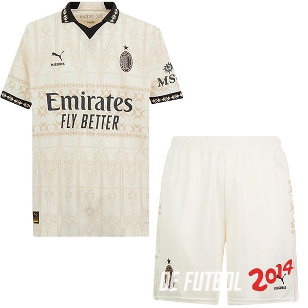 Cuarta Conjunto De Hombre AC Milan 2023/2024 Amarillo