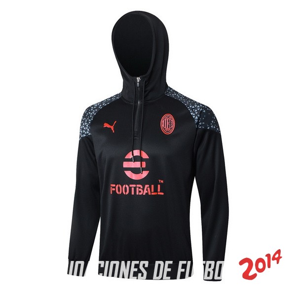 Chaqueta Con Capucha AC Milan 2023/2024 Negro Rojo