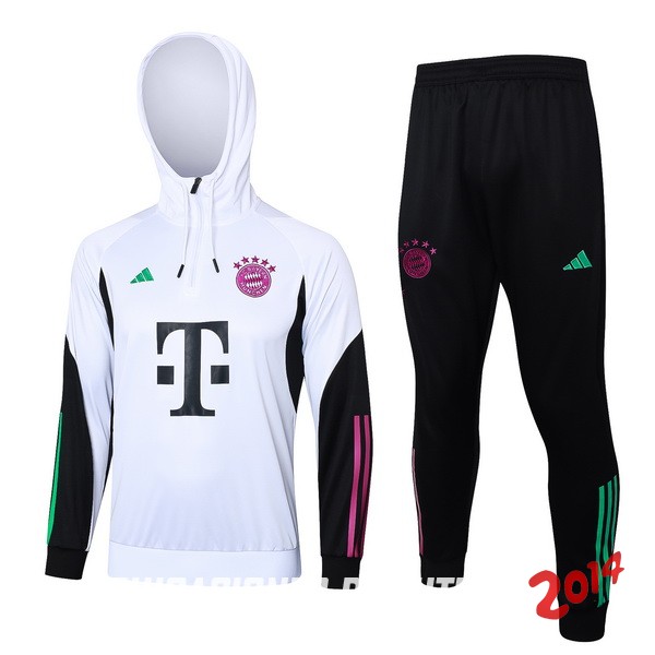 Conjunto Completo Chaqueta Con Capucha Bayern Múnich 2023/2024 Blanco Negro