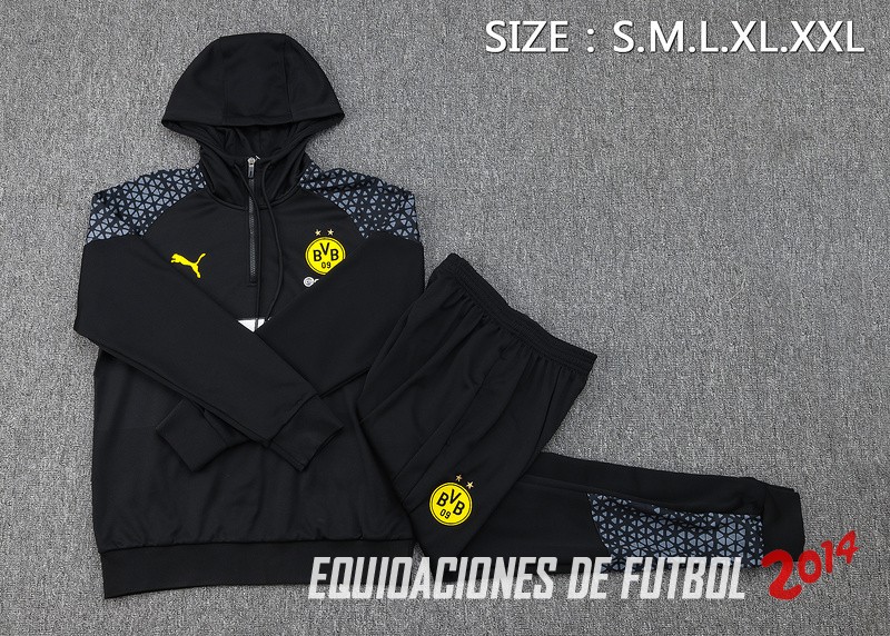 Conjunto Completo Chaqueta Con Capucha Borussia Dortmund 2023/2024 Negro Gris