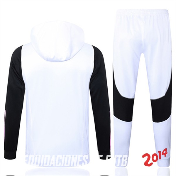 Conjunto Completo Chaqueta Con Capucha Niños Juventus 2023 2024 Blanco Negro Rosa