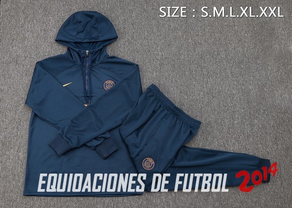 Conjunto Completo Chaqueta Con Capucha Niños Paris Saint Germain 2023 2024 Azul II Marino