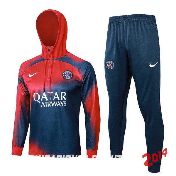 Conjunto Completo Chaqueta Con Capucha Paris Saint Germain 2023/2024 Rojo Azul