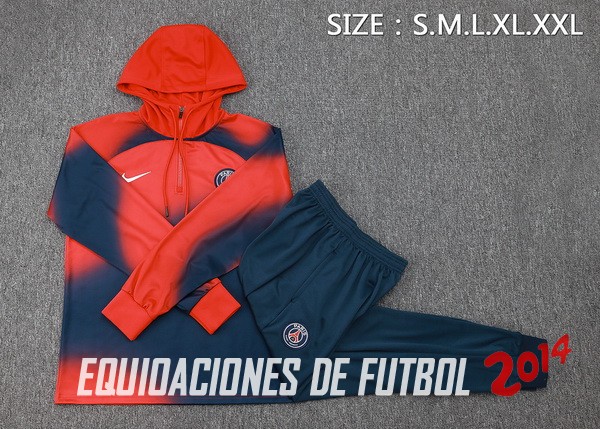 Conjunto Completo Chaqueta Con Capucha Paris Saint Germain 2023/2024 Rojo Azul