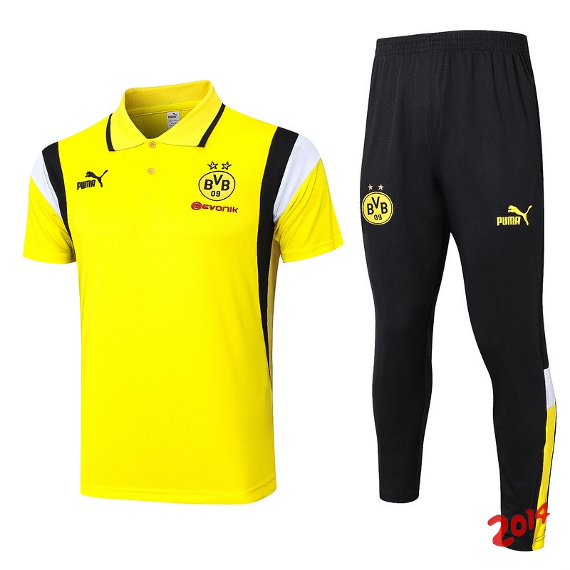 Conjunto Completo Polo Borussia Dortmund 2023/2024 Amarillo Blanco Negro