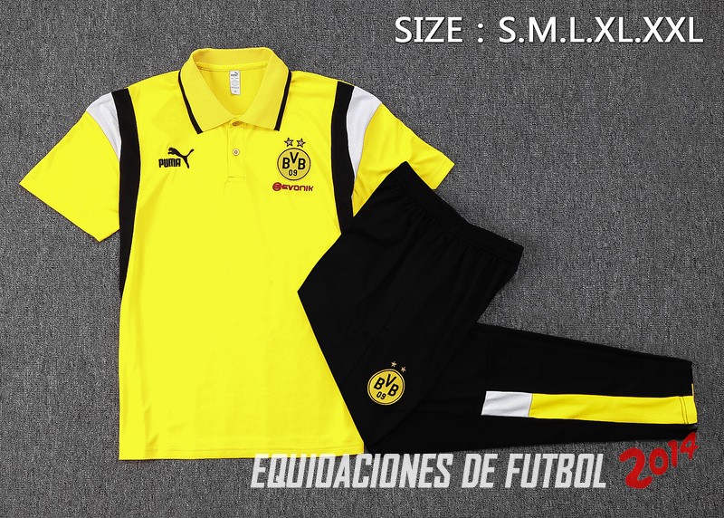 Conjunto Completo Polo Borussia Dortmund 2023/2024 Amarillo Blanco Negro