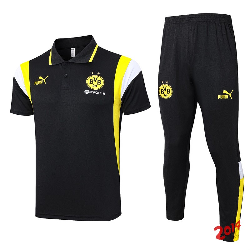 Conjunto Completo Polo Borussia Dortmund 2023/2024 Negro Amarillo