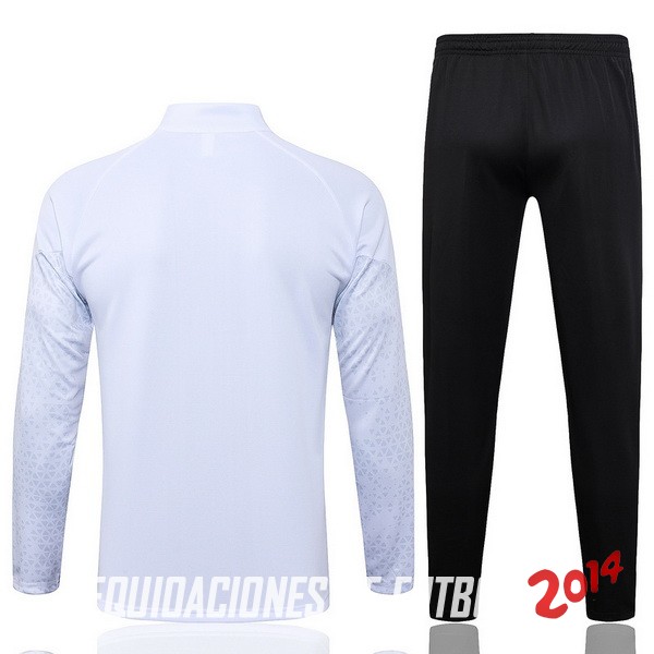 Conjunto Completo Ropa Deportiva Con Cremallera Larga AC Milan 2023/2024 Blanco Negro