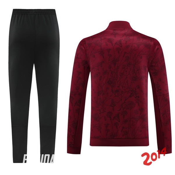 Conjunto Completo Ropa Deportiva Con Cremallera Larga Bayern Múnich 2023/2024 Negro Borgona